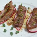 Foie de maigre, radis et macroptère;