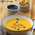 Crème de potiron et croûtons au curry