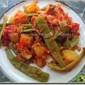 Pommes de terre, haricots plats et tomates avec[...]