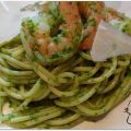 Spaghettis au pesto de roquette