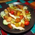 Salade de poulet et d'ananas rôti au miel soja