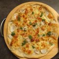 Tarte fine aux topinambours et mozzarella