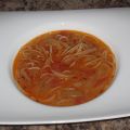 soupe aux tomates et vermicelle de Jehane benoit