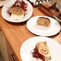 Bûche de Noël roulée au cacao et café