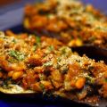 Recette d'aubergines farcies aux oignons,[...]
