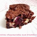 Brownie cheesecake aux framboises