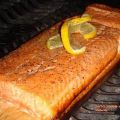 Filet de saumon grillé, sur planche de cèdre,[...]