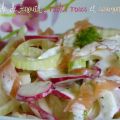 Salade de fenouil, radis roses et saumon fumé,[...]