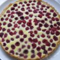 tarte aux framboises, ricotta et chocolat blanc