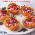 Paniers de brick à la crème de fromage