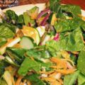 Salade d'épinards, de champignons et de carottes