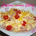Salade de pâte thon maïs et tomate