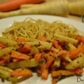 Panais & carottes au miel & à la moutarde