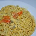 Spaghetti à la sauce pesto, champignons et[...]