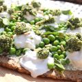 Tarte Crackers au Pesto de Petits Pois,[...]