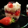 Mousse de mascarpone aux fruits rouges.