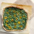 Pizza aux épinards, petits-pois et ricotta