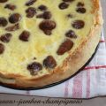 Tarte oignons-jambon-champignons