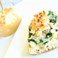 Pause déjeuner : Tartine épinard, bleu et poire