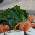 Salade jeunes pousses d'épinards, saumon fumé,[...]