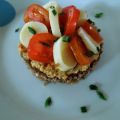 Tartelette de pain noir, rillette de crabe et[...]