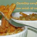 Bâtonnets de carottes confites au miel et curry