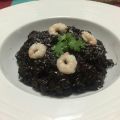 Risotto venere au gorgonzola et chevrettes