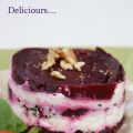Mille-feuille de betterave au chèvre