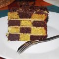 Gâteau damier chocolat pistache