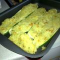 Courgettes farcies, banane et abricots secs