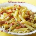 Pâtes pennes aux lardons