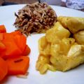 Emincé de poulet aux pommes et au curry