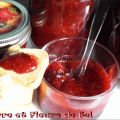 Confiture de fraises et  rhubarbe.