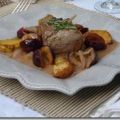 Filet mignon aux quetsches et aux pommes,[...]