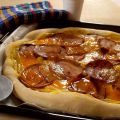 Pizza salami chorizo cheddar (Vegan)