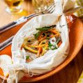 Papillote de dorade et julienne de légumes