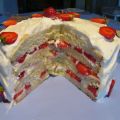 Gâteau mousseline blanc (shortcake aux fraises)