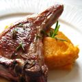 Côte d'agneau au romarin, purée de patate douce