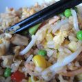 Riz sauté aux légumes et à la dinde