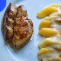 Foie gras poêlé, pomme cuite et sauce au cidre