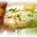 Terrine de saumon et sa sauce martienne,[...]