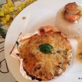 Saint Jacques gratinées aux champignons,[...]