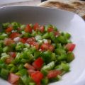 Salade de poivrons, tomate et oignon