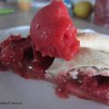 Galette fraises-rhubarbe, sorbet aux fraises