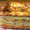 Lasagnes aux poireaux et viande mijotée