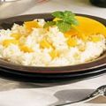 Riz crémeux à la pêche
