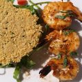 Gambas grillées, roquette, dentelles de parmesan