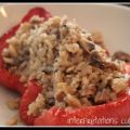 Poivrons farcis au risotto de champignons,[...]