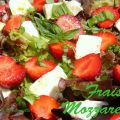 Salade de fraises-mozzarella au basilic