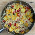 Riz carnaroli aux courgettes jaunes